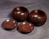 602-TWC-KS-16 木工挽物職人 懐志製作「鉄刀木（たがやさん）」碁笥 超特大 42号 GKTGS-SB42-601-01F