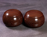 602-TWC-KS-16 木工挽物職人 懐志製作「鉄刀木（たがやさん）」碁笥 超特大 42号 GKTGS-SB42-601-01F