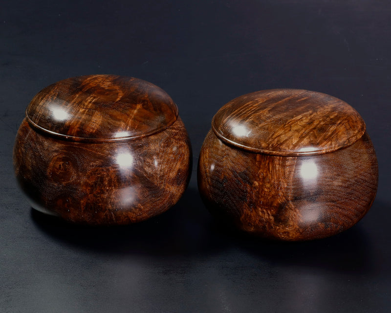 Walnut Go bowls for size 30 - 35 Go stones GKWN-MR35-410-03