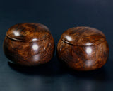 Walnut Go bowls for size 30 - 35 Go stones GKWN-MR35-410-03