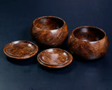 Walnut Go bowls for size 30 - 35 Go stones GKWN-MR35-410-03