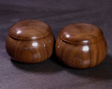 602-BEGB-04 Traditional craftsman Biei made Walnut Go Bowls Extra Large for size 30 - 36 Go stones GKWN-MR36-512-01F