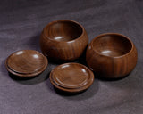 602-BEGB-04 Traditional craftsman Biei made Walnut Go Bowls Extra Large for size 30 - 36 Go stones GKWN-MR36-512-01F