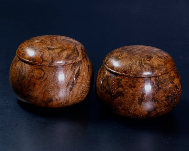 Walnut Go bowls Burl wood for size 36 - 40 Go stones GKWN-MR40-410-01