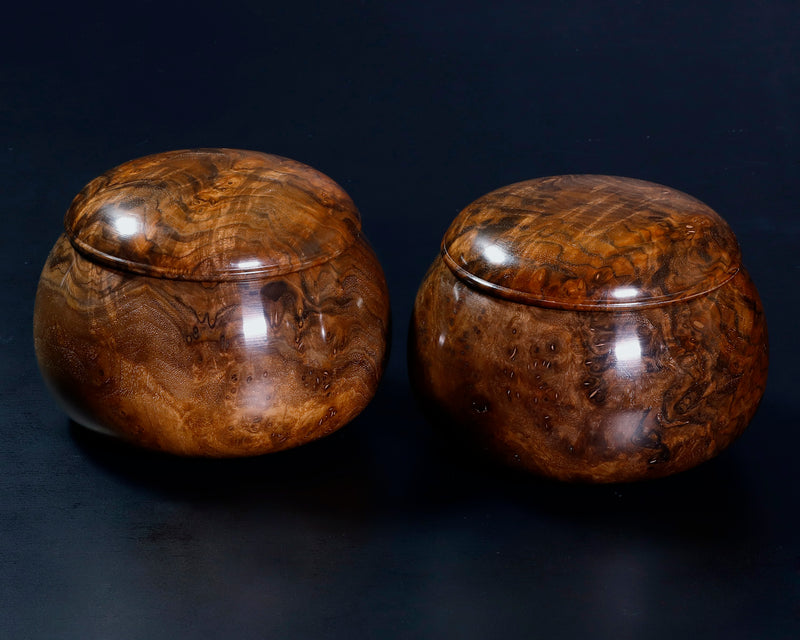 Walnut Go bowls Burl wood for size 36 - 40 Go stones GKWN-MR40-410-01