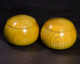 602-TWC-KS-15 木工挽物職人 懐志製作 「漆」碁笥 特大 杢入り 40号 GKWRM-SB40-601-01