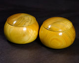 602-TWC-KS-15 木工挽物職人 懐志製作 「漆」碁笥 特大 杢入り 40号 GKWRM-SB40-601-01