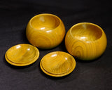 602-TWC-KS-15 木工挽物職人 懐志製作 「漆」碁笥 特大 杢入り 40号 GKWRM-SB40-601-01