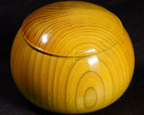 602-TWC-KS-15 木工挽物職人 懐志製作 「漆」碁笥 特大 杢入り 40号 GKWRM-SB40-601-01