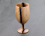 Traditional craftsman Mr.takashi NISHIKAWA made Kurokaki[black persimmon] Tora-moku[Tiger Stripe Grain] Wine glass JAC-NSK-508-KKWG-04