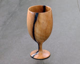 Traditional craftsman Mr.takashi NISHIKAWA made Kurokaki[black persimmon] Tora-moku[Tiger Stripe Grain] Wine glass JAC-NSK-508-KKWG-04