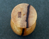 Traditional craftsman Mr.takashi NISHIKAWA made Kurokaki[black persimmon] Tora-moku[Tiger Stripe Grain] Wine glass JAC-NSK-508-KKWG-04