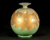 601-KTY-YM-03 人間国宝 吉田美統 作 九谷焼 釉裏金彩 花器 飾壷「泰山木」7号 JAC-BNS-601-KTY-YM-03