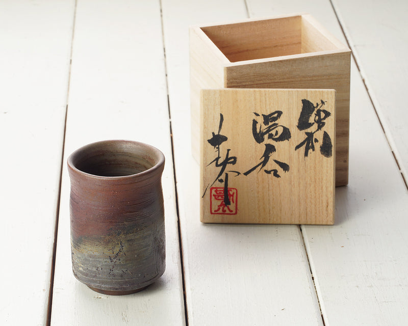 Bizen Pottery Artist "橋本 勘介 / Kansuke Hashimoto" made "San-giri Yu-nomi / Pottery Japanese Tea cup" JAC-BZH-404-KG01