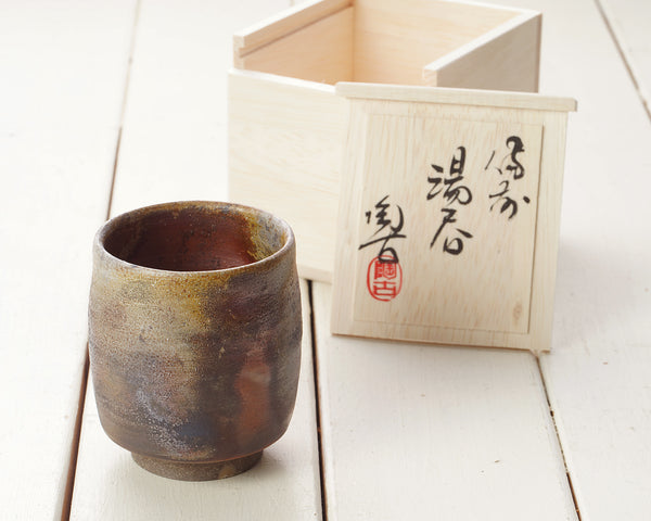 Bizen Pottery Work shop "小西 陶古 / Konishi Toko Bizen-yaki Kama-moto" made "San-giri Yu-nomi / Pottery Japanese Tea cup" JAC-BZH-404-KG02