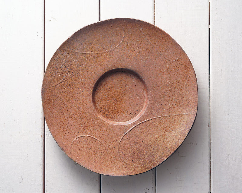 Bizen Pottery Artist "森 大雅 / Taiga Mori" made "Rim Plate" JAC-BZM-404-M15