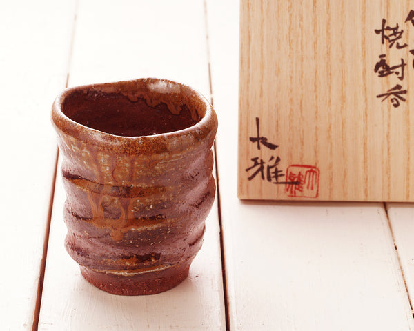 Bizen Pottery Artist "森 大雅 / Taiga Mori" made "Shochu-nomi / Shochu Drinking Cup" JAC-BZM-404-M32