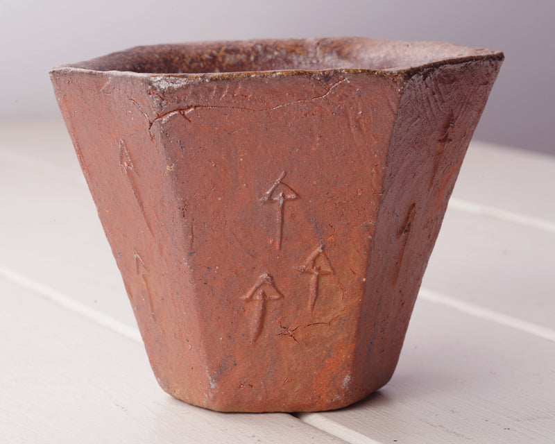 Bizen Pottery Artist "森 大雅 / Taiga Mori" made "Gendo-rokkaku Mugcup and Saucer / Gendo hexagonal Mugcup and Saucer" JAC-BZM-404-M40