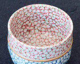 Kyoto Kiyomizu-Yaki Pottery Artist "丹影 / Ni-Ei" made "Sake cup [Do-tai-Some-nishiki] / cherry blossoms patterns" JAC-KNI-406-05