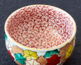 Kyoto Kiyomizu-Yaki Pottery Artist "丹影 / Ni-Ei" made "Sencha cup (Tea or Sake cup) / maple-leaf patterns" JAC-KNI-406-06