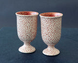 Kyoto Kiyomizu-Yaki Pottery Artist "丹影 / Ni-Ei" made "Slender cup (Tea or Sake cup) set / Cherry blossoms patterns" JAC-KNI-406-08