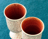 Kyoto Kiyomizu-Yaki Pottery Artist "丹影 / Ni-Ei" made "Slender cup (Tea or Sake cup) set / Cherry blossoms patterns" JAC-KNI-406-08