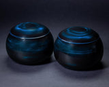 GLMB-608-03 "Maeda Blue" Lacquer Finish Go bowls for size ~34 Go stones JAC-MDS-GKXL-608-01