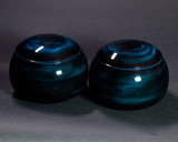 GLMB-608-03 "Maeda Blue" Lacquer Finish Go bowls for size ~34 Go stones JAC-MDS-GKXL-608-01