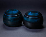 GLMB-608-03 "Maeda Blue" Lacquer Finish Go bowls for size ~34 Go stones JAC-MDS-GKXL-608-01