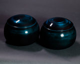 GLMB-608-03 "Maeda Blue" Lacquer Finish Go bowls for size ~34 Go stones JAC-MDS-GKXL-608-01