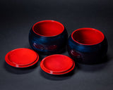 GLMB-608-03 "Maeda Blue" Lacquer Finish Go bowls for size ~34 Go stones JAC-MDS-GKXL-608-01