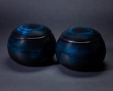 GLMB-608-04 "Maeda Blue" Lacquer Finish Go bowls for size ~40 Go stones JAC-MDS-GKXXL-608-01