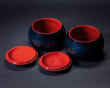 GLMB-608-04 "Maeda Blue" Lacquer Finish Go bowls for size ~40 Go stones JAC-MDS-GKXXL-608-01