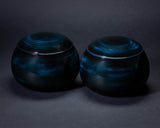 GLMB-608-05 "Maeda Blue" Lacquer Finish Go bowls for size ~40 Go stones JAC-MDS-GKXXL-608-02
