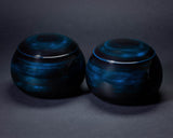 GLMB-608-05 "Maeda Blue" Lacquer Finish Go bowls for size ~40 Go stones JAC-MDS-GKXXL-608-02