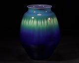 601-KTY-TY-05 人間国宝 三代目 徳田八十吉 作 九谷焼 碧明燿彩 花器 飾壷「夏日」8号 JAC-BNS-601-KTY-05