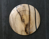 Traditional craftsman Mr.takashi NISHIKAWA made Kurokaki[black persimmon] round tray(Large size) JAC-NSK-508-KKOL-01