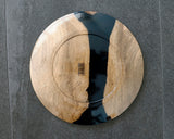 Traditional craftsman Mr.takashi NISHIKAWA made Kurokaki[black persimmon] round tray(Large size) JAC-NSK-508-KKOL-02