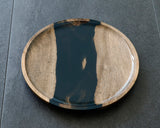 Traditional craftsman Mr.takashi NISHIKAWA made Kurokaki[black persimmon] round tray(Large size) JAC-NSK-508-KKOL-02