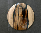 Traditional craftsman Mr.takashi NISHIKAWA made Kurokaki[black persimmon] round tray(Large size) JAC-NSK-508-KKOL-03