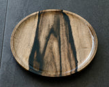 Traditional craftsman Mr.takashi NISHIKAWA made Kurokaki[black persimmon] round tray(Large size) JAC-NSK-508-KKOL-03