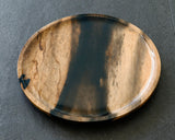 『2025 Christmas SALE Part2』512-CRP-01 Traditional craftsman Mr.Takashi NISHIKAWA made Kurokaki[black persimmon] round tray(Large size) and Wine glass set