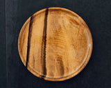 Traditional craftsman Mr.takashi NISHIKAWA made Kurokaki[black persimmon] round tray(Medium size) JAC-NSK-508-KKOM-01
