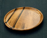 Traditional craftsman Mr.takashi NISHIKAWA made Kurokaki[black persimmon] round tray(Medium size) JAC-NSK-508-KKOM-01