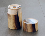 Traditional craftsman Mr.takashi NISHIKAWA made Kurokaki[black persimmon] Tea caddy JAC-NSK-508-KKTC-03