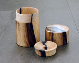 Traditional craftsman Mr.takashi NISHIKAWA made Kurokaki[black persimmon] Tea caddy JAC-NSK-508-KKTC-03