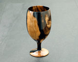 Traditional craftsman Mr.takashi NISHIKAWA made Kurokaki[black persimmon] Wine glass JAC-NSK-508-KKWG-01