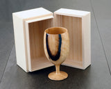 Traditional craftsman Mr.takashi NISHIKAWA made Kurokaki[black persimmon] Wine glass JAC-NSK-508-KKWG-03