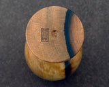 Traditional craftsman Mr.takashi NISHIKAWA made Kurokaki[black persimmon] Tora-moku[Tiger Stripe Grain] Wine glass JAC-NSK-508-KKWG-05