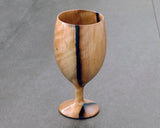 Traditional craftsman Mr.takashi NISHIKAWA made Kurokaki[black persimmon] Tora-moku[Tiger Stripe Grain] Wine glass JAC-NSK-508-KKWG-05